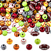 140Pcs 7 Styles Sport Opaque Acrylic Beads MACR-PA0001-08-1