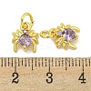 Rack Plating Brass Micro Pave Cubic Zirconia Spider Charms ZIRC-I065-02G-3