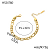 304 Stainless Steel Figaro Chain Bracelets for Women STAS-OY012-44G-2