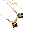 Handmade Mixed Color Beaded Cross Heart Pendant Necklace BO4454-12-1