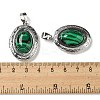 Synthetic Malachite Locket Pendants G-C104-04D-P-3