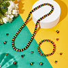300Pcs 2 Styles Ghana Jamaica Reggae Stripe Resin Beads RESI-UN0001-07-4