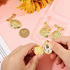 4Pcs Brass Locket Pendant Brooch for Wedding Photo JEWB-CA00012-3