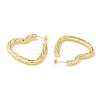 Rack Plating Twist Heart Brass Stud Earrings for Women EJEW-P272-03A-G-2