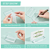 Transparent Acrylic Blank Place Sign & Base Holder Set FIND-WH0042-52-5