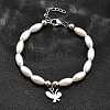 304 Stainless Steel Butterfly Charm Bracelets for Women BJEW-C098-08P-2