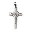 304 Stainless Steel Religion Jesus Cross Pendants STAS-F323-12P-1