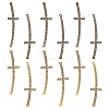 12Pcs 2 Colors Alloy Rhinestone Links/Connectors RB-PH0001-68-1