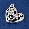 Brass Micro Pave Clear Cubic Zirconia Pendants KK-Z066-07S-2