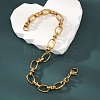 Ion Plating(IP) 304 Stainless Steel Bowknot & Oval Link Chain Bracelet for Women LS-BJEW-G669-18G-1