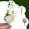 6Pcs 3 Styles Silk Cloth Flower Boutonniere Brooch AJEW-CP0006-34-5