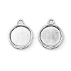 Tibetan Style Alloy Flat Round Pendant Cabochon Settings TIBEP-M022-32AS-2