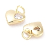 Brass Micro Pave Cubic Zirconia Charms KK-C051-03G-2