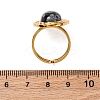 Oval Natural Snowflake Obsidian Finger Rings RJEW-M063-01G-18-3