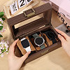 3-Slot Wood Covered with PU Leather Watch Storage Boxes with Glass Visible Window Hinged Lids and Lint Pillows Inside CON-WH0113-10B-3