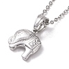 Non-Tarnish 304 Stainless Steel Elephant Pendant Necklace for Women STAS-E154-22P-1