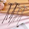 2 Pairs 2 Colors Alloy Bowknot Dangle Stud Earrings with Sterling Silver Pins EJEW-AN0004-89-3