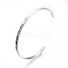 Tarnish Resistant 201 Stainless Steel Cuff Bangles BJEW-Q685-08-1