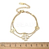 304 Stainless Steel Shell Pearl Pendant Multi-strand Bracelets BJEW-U028-01G-5