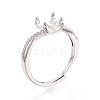 Rhodium Plated 925 Sterling Silver Micro Pave Cubic Zirconia Engagement Solitaire Ring Settings STER-N016-75P-1