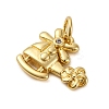 Brass Micro Pave Cubic Zirconia Pendants KK-P308-64G-2