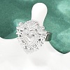 304 Stainless Steel Heart Adjustable Finger Rings for Women RJEW-A074-07P-1