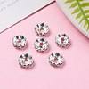 Iron Rhinestone Spacer Beads RB-A007-10MM-S-6