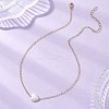 Natural Keshi Pearl Heart Pendant Brass Cable Chain Necklaces for Women NJEW-JN05825-1