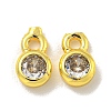 Brass Micro Pave Cubic Zirconia Charms KK-L075-017G-01-1