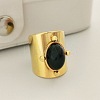 204 Stainless Steel with Natural Obsidian Cuff Rings FS-WG1A4E8-08-1