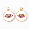 Brass Micro Pave Cubic Zirconia Pendants KK-T062-90G-NF-1