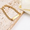 304 Stainless Steel Curb Chains Link ID Bracelets BJEW-K265-03G-3