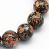 Natural Leopard Skin Jasper Round Beads Strands G-S182-12mm-2