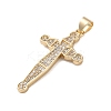 Brass Micro Micro Pave Clear Cubic Zirconia Pendants KK-A212-01L-G-2