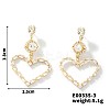Elegant Copper Heart-shaped Zircon Stud Earrings NG8185-3-1