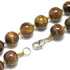 Natural Tiger Eye Beaded Necklaces NJEW-S405-12-2