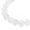 Natural Quartz Crystal Cross Round Beaded Stretch Bracelets for Men Women BJEW-JB12258-04-4