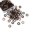 200Pcs 2 Colors Dyed Wood Jewelry Findings Coconut Linking Rings COCO-CD0001-01-4