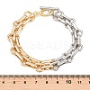 Two Tone Brass Oval Link Chain Bracelets for Women BJEW-G771-01GP-3