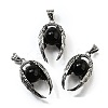 Natural Obsidian Round Pendants G-K339-03AS-07-1