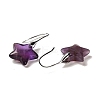 Natural Amethyst Star Dangle Earrings EJEW-I315-03P-10-2