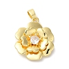Rack Plating Brass Micro Pave Clear Cubic Zirconia Pendants KK-U022-04G-1