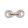 Brass Micro Pave Clear Cubic Zirconia Fold Over Clasps KK-C075-06P-1