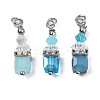 Faceted Transparent Glass Charms GLAA-Q026-08-2