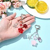 Strawberry and Star Acrylic & Glass Pendant Decoration HJEW-YW00040-01-5
