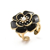304 Stainless Steel Flower Open Cuff Rings LS-RJEW-A086-03G-2