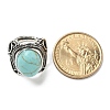 Synthetic Turquoise Adjustable Rings RJEW-I108-02AS-10-5