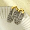 304 Stainless Steel Tassel Chain Stud Earrings for Women EJEW-U023-07GP-1