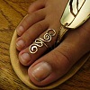 Boho Adjustable Brass Twisted Wire Wrapped Long Toe Rings FS-WGB3A04-01-2