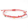 Glass Beads Braided Bead Bracelets TN6908-1-2